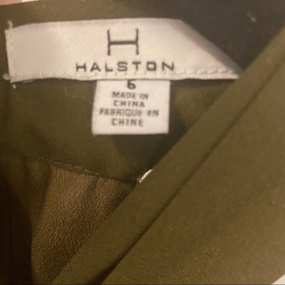 H by Halston Floral Halter Dress in Olive - Picture 5 of 6